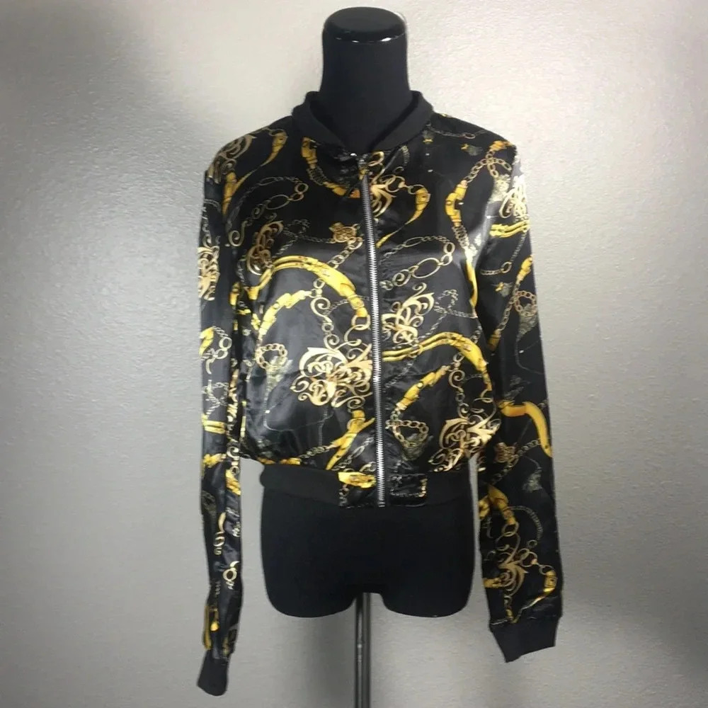 Last Kiss Satiny Bomber Jacket‎